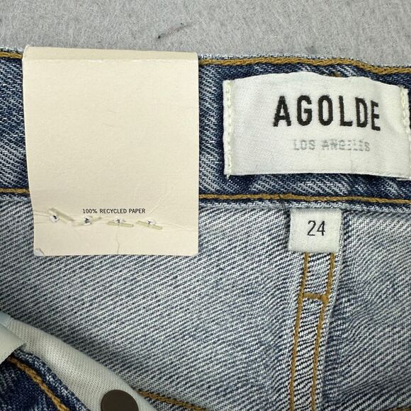 NWT AGOLDE 90's Pinch Waist Jeans Women's Size 24 Endless Distressed Straight - Picture 11 of 14